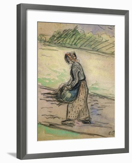 Peasant with Firewood; Paysanne Aux Fagots-Camille Pissarro-Framed Giclee Print