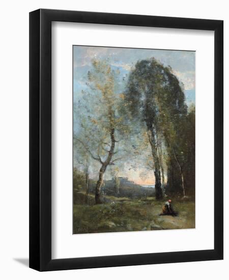 Peasant Woman Collecting Wood, Italy, C. 1870-2-Jean-Baptiste-Camille Corot-Framed Giclee Print