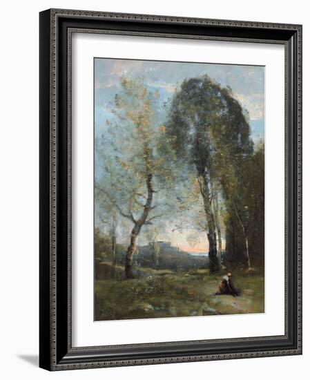 Peasant Woman Collecting Wood, Italy, C. 1870-2-Jean-Baptiste-Camille Corot-Framed Giclee Print