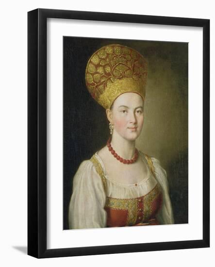 Peasant Woman in Russian Costume, 1784-Ivan Petrovich Argunov-Framed Giclee Print