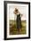 Peasant Woman Leaning on a Pitchfork-Julien Dupre-Framed Giclee Print