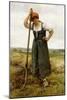 Peasant Woman Leaning on a Pitchfork-Julien Dupre-Mounted Giclee Print