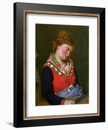 Peasant Woman Sleeping, 1853-Gustave Courbet-Framed Giclee Print