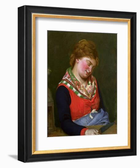 Peasant Woman Sleeping, 1853-Gustave Courbet-Framed Giclee Print