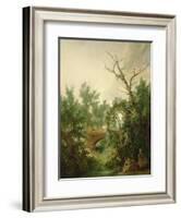 Peasant Woman Washing Clothes Near a Bridge-Jean-Baptiste Huet-Framed Giclee Print