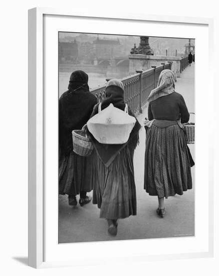 Peasant Women on a Bridge in Budapest-William Vandivert-Framed Photographic Print