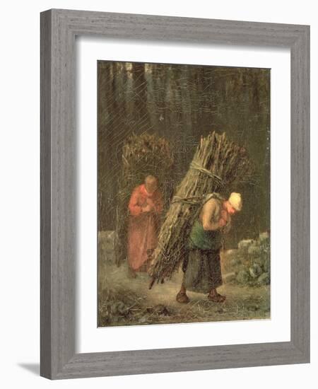 Peasant Women with Brushwood, circa 1858-Jean-François Millet-Framed Giclee Print