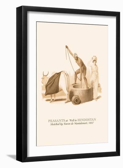 Peasants at a Well in Hindostan-Baron De Montalemert-Framed Art Print