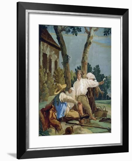 Peasants at Rest-Giandomenico Tiepolo-Framed Giclee Print