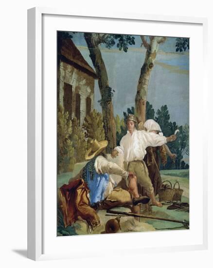 Peasants at Rest-Giandomenico Tiepolo-Framed Giclee Print