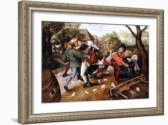 Peasants Brawling, 1619-Pieter Bruegel the Elder-Framed Giclee Print