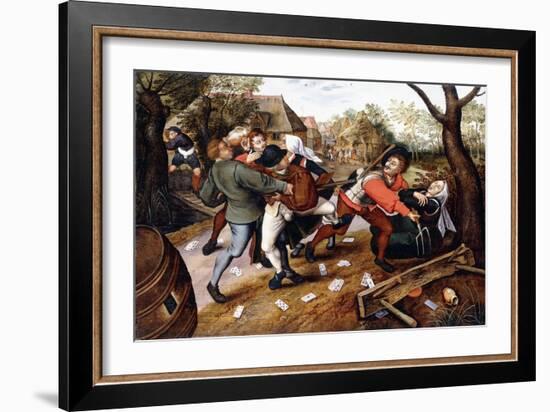 Peasants Brawling, 1619-Pieter Bruegel the Elder-Framed Giclee Print