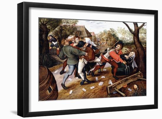 Peasants Brawling, 1619-Pieter Bruegel the Elder-Framed Giclee Print