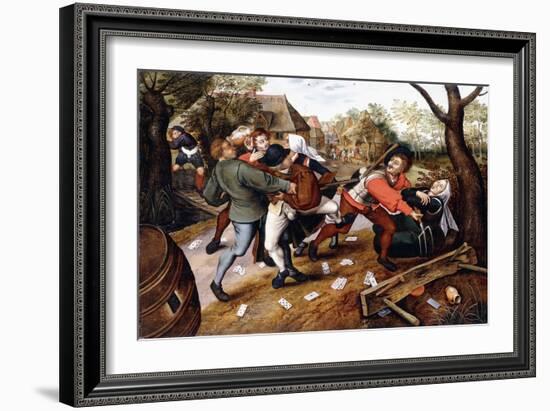 Peasants Brawling, 1619-Pieter Bruegel the Elder-Framed Giclee Print