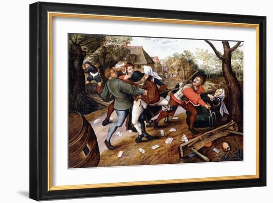 Peasants Brawling, 1619-Pieter Bruegel the Elder-Framed Giclee Print