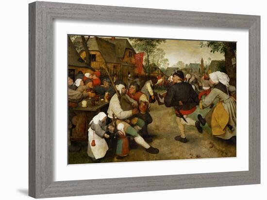 Peasants' Dance, 1568-Pieter Bruegel the Elder-Framed Giclee Print