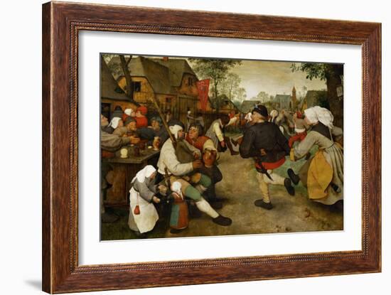 Peasants' Dance, 1568-Pieter Bruegel the Elder-Framed Giclee Print