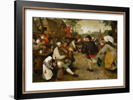 Peasants' Dance, 1568-Pieter Bruegel the Elder-Framed Giclee Print