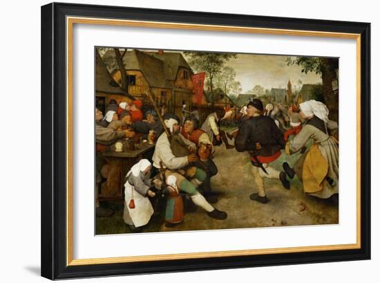 Peasants' Dance, 1568-Pieter Bruegel the Elder-Framed Giclee Print