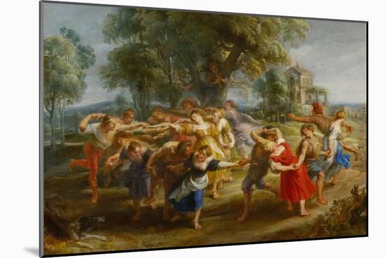 Peasants' Dance, circa 1630-Peter Paul Rubens-Mounted Giclee Print