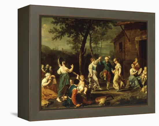 Peasants Dancing and Making Music in a Landscape-Stefano Ghirardini-Framed Premier Image Canvas