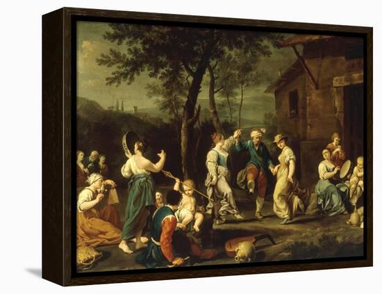 Peasants Dancing and Making Music in a Landscape-Stefano Ghirardini-Framed Premier Image Canvas