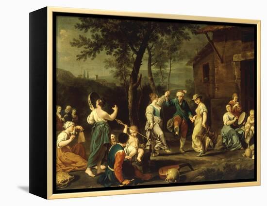 Peasants Dancing and Making Music in a Landscape-Stefano Ghirardini-Framed Premier Image Canvas