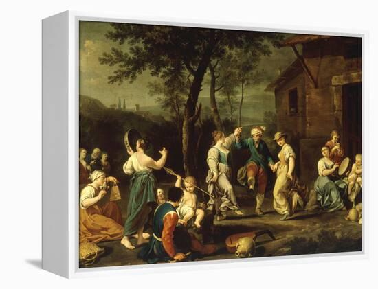 Peasants Dancing and Making Music in a Landscape-Stefano Ghirardini-Framed Premier Image Canvas