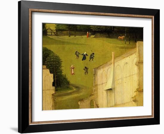 Peasants Dancing in Circle, from Adoration of the Magi, Tripytch, C.1495-Hieronymus Bosch-Framed Giclee Print