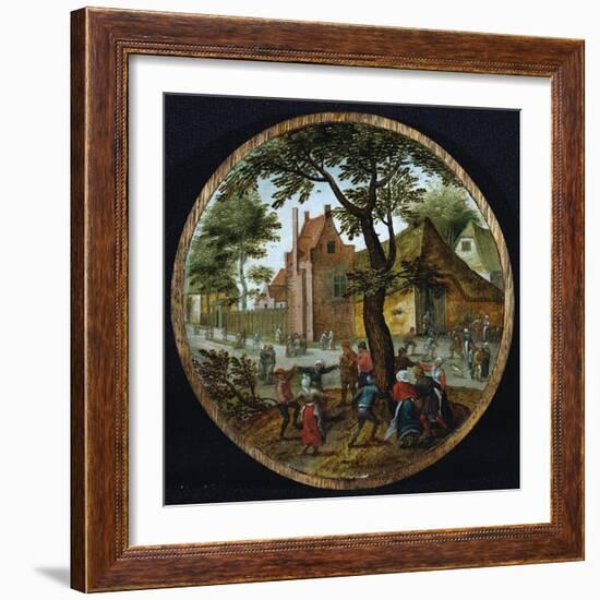 Peasants Dancing Round a Tree in a Village Street, 1625-Hendrik Avercamp-Framed Giclee Print