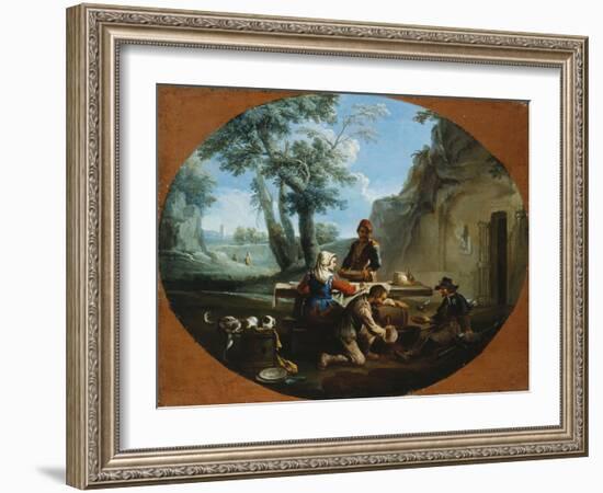 Peasants Feasting in the Roman Campagna-Vincente Carducho-Framed Giclee Print