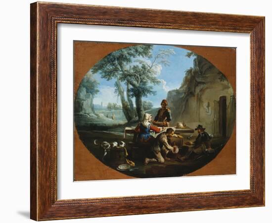 Peasants Feasting in the Roman Campagna-Vincente Carducho-Framed Giclee Print