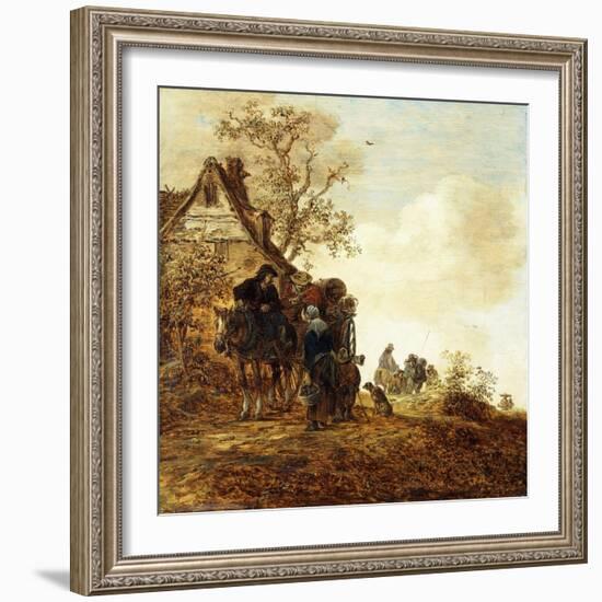 Peasants in a Cart by a Cottage Jan Josephsz, 1651-Jan Van Goyen-Framed Giclee Print