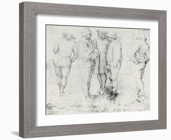 Peasants in Conversation-Pieter Bruegel the Elder-Framed Giclee Print