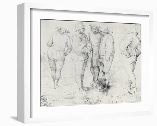 Peasants in Conversation-Pieter Bruegel the Elder-Framed Giclee Print