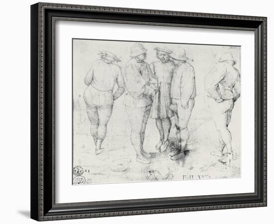 Peasants in Conversation-Pieter Bruegel the Elder-Framed Giclee Print