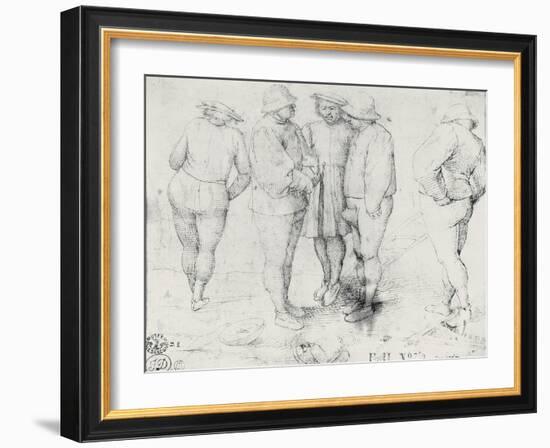 Peasants in Conversation-Pieter Bruegel the Elder-Framed Giclee Print