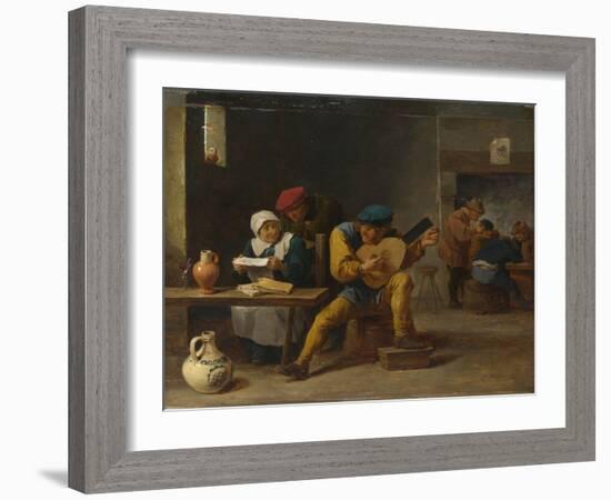 Peasants Making Music in an Inn, C. 1635-David Teniers the Younger-Framed Giclee Print