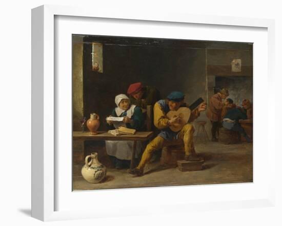 Peasants Making Music in an Inn, C. 1635-David Teniers the Younger-Framed Giclee Print