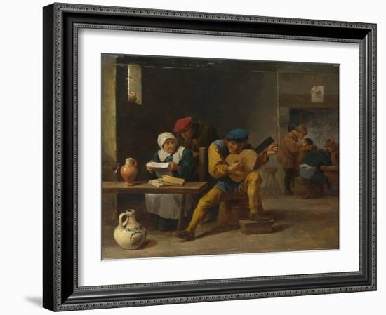 Peasants Making Music in an Inn, C. 1635-David Teniers the Younger-Framed Giclee Print