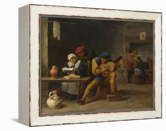 Peasants Making Music in an Inn, C. 1635-David Teniers the Younger-Framed Premier Image Canvas