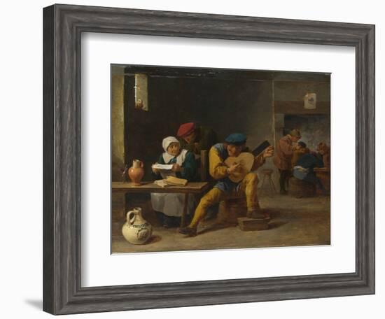 Peasants Making Music in an Inn, C. 1635-David Teniers the Younger-Framed Giclee Print