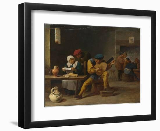 Peasants Making Music in an Inn, C. 1635-David Teniers the Younger-Framed Giclee Print