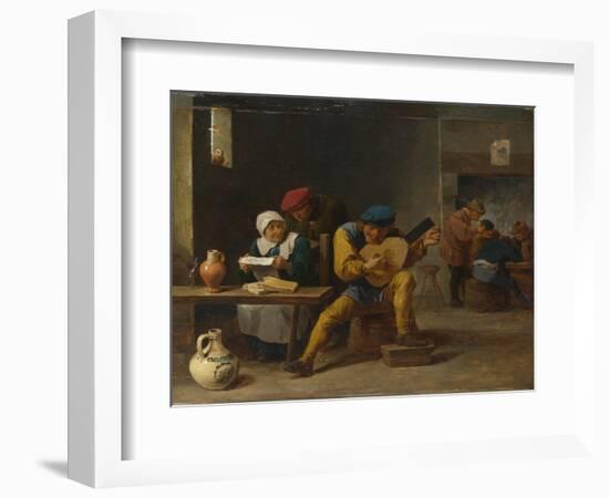 Peasants Making Music in an Inn, C. 1635-David Teniers the Younger-Framed Giclee Print