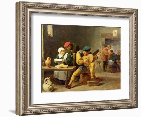 Peasants Making Music in an Inn, c.1635-David Teniers the Younger-Framed Giclee Print