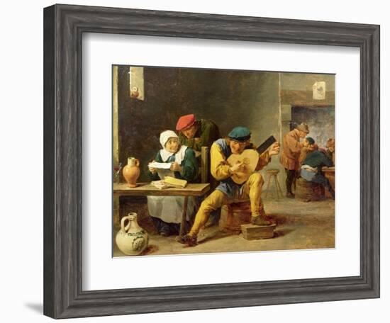 Peasants Making Music in an Inn, c.1635-David Teniers the Younger-Framed Giclee Print