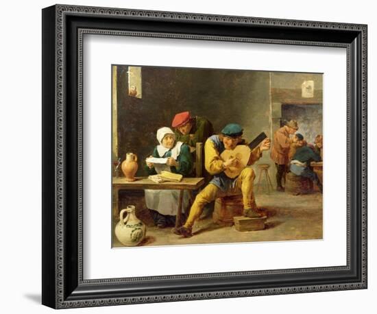 Peasants Making Music in an Inn, c.1635-David Teniers the Younger-Framed Giclee Print