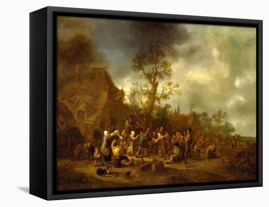 Peasants Merrymaking outside an Inn, 1642-Isack van Ostade-Framed Premier Image Canvas