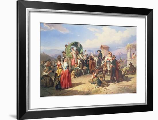 Peasants of the Campagna, 1860-Robert Alexander Hillingford-Framed Giclee Print