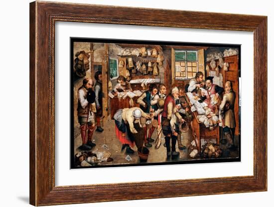 Peasants Paying Tithes (Oil on Panel)-Pieter the Younger Brueghel-Framed Giclee Print